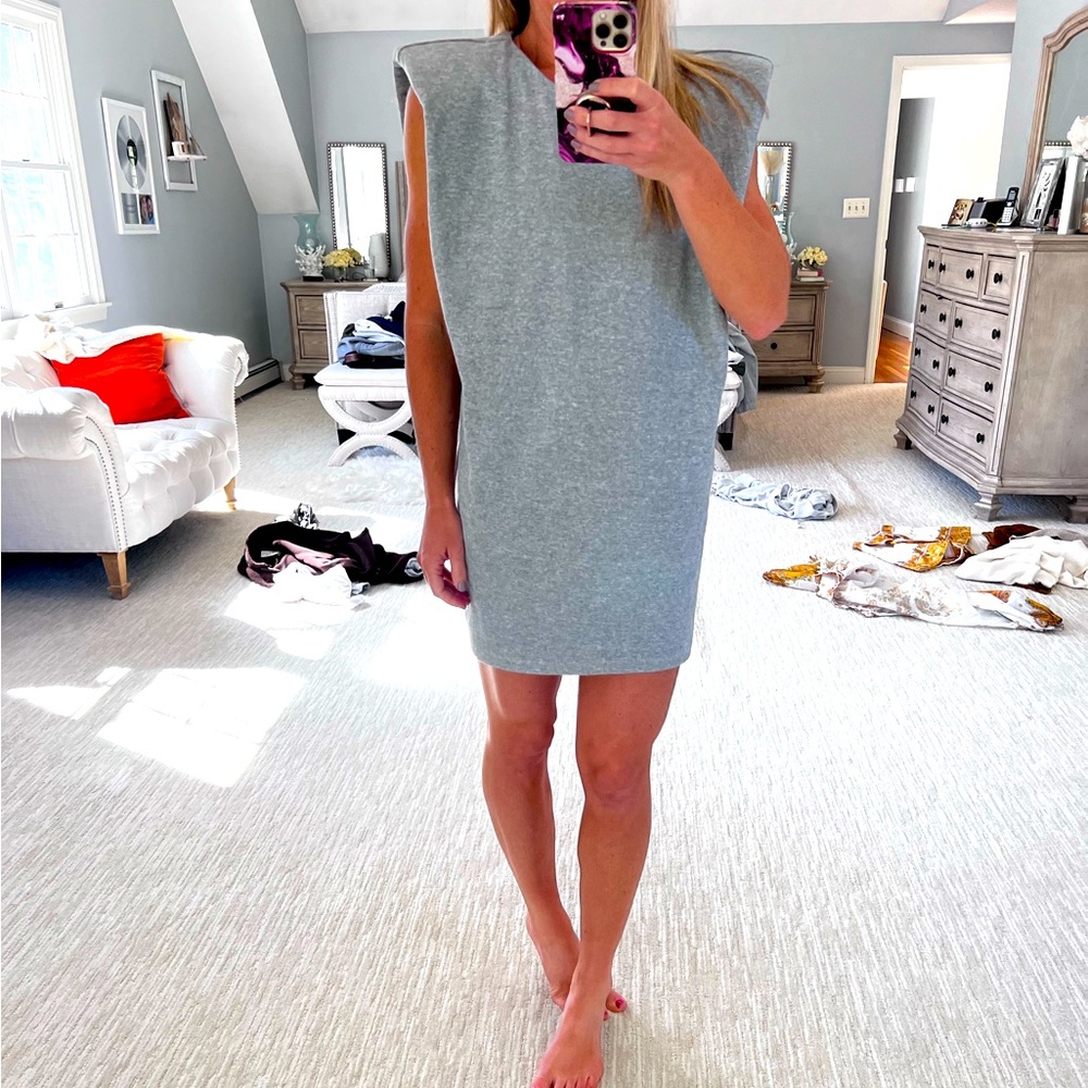ASOS padded shoulder sweatshirt dress